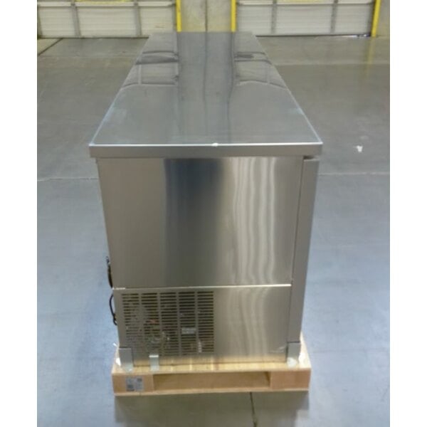 Scratch and Dent Avantco UBB-4G-HC 90" Stainless Steel Counter Height Glass Door Back Bar Refrigerator with LED Lighting