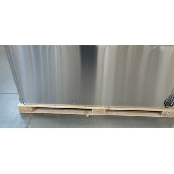 Scratch and Dent Avantco UBB-4G-HC 90" Stainless Steel Counter Height Glass Door Back Bar Refrigerator with LED Lighting