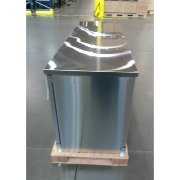 Scratch and Dent Avantco UBB-4G-HC 90" Stainless Steel Counter Height Glass Door Back Bar Refrigerator with LED Lighting