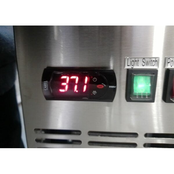 Scratch and Dent Avantco UBB-4G-HC 90" Stainless Steel Counter Height Glass Door Back Bar Refrigerator with LED Lighting