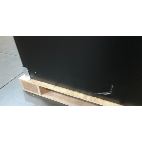 Scratch and Dent Avantco UBB-4-HC 90" Black Counter Height Solid Door Back Bar Refrigerator with LED Lighting