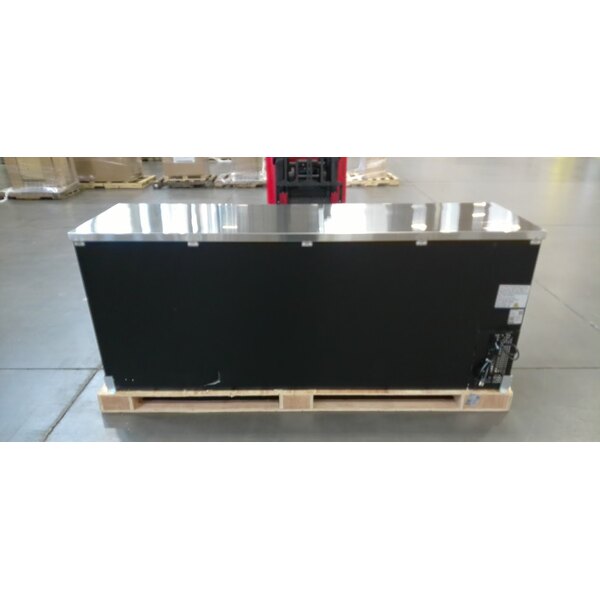Scratch and Dent Avantco UBB-4-HC 90" Black Counter Height Solid Door Back Bar Refrigerator with LED Lighting