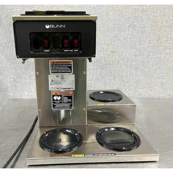 Scratch and Dent Bunn 13300.0003 VP17-3 Low Profile Pourover Coffee Brewer with 3 Warmers