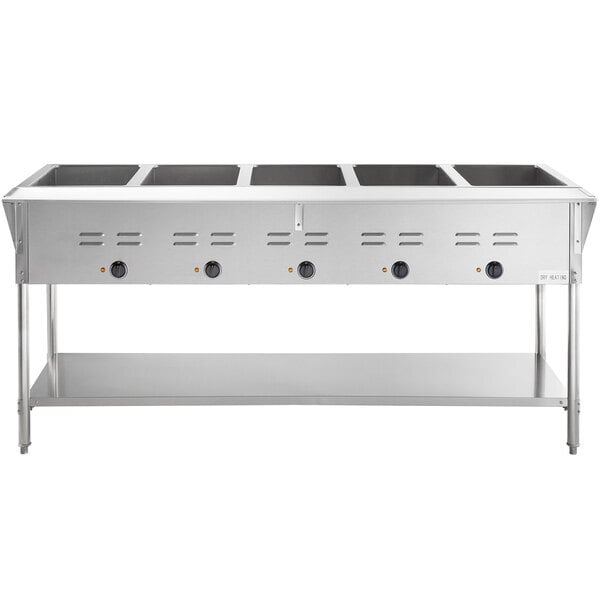 Scratch and Dent Avantco STE-5S Five Pan Open Well Electric Steam Table with Undershelf - 208/240V, 3750W
