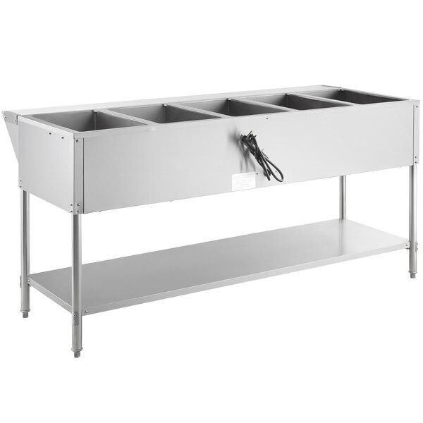 Scratch and Dent Avantco STE-5S Five Pan Open Well Electric Steam Table with Undershelf - 208/240V, 3750W