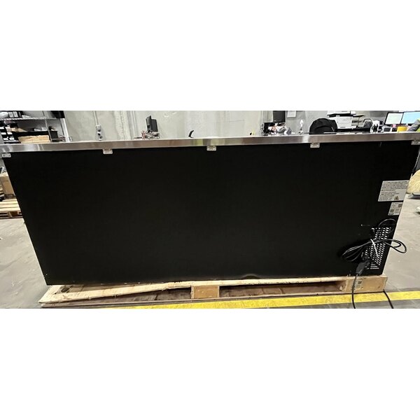 Scratch and Dent Avantco UBB-4G-HC 90" Black Counter Height Glass Door Back Bar Refrigerator with LED Lighting