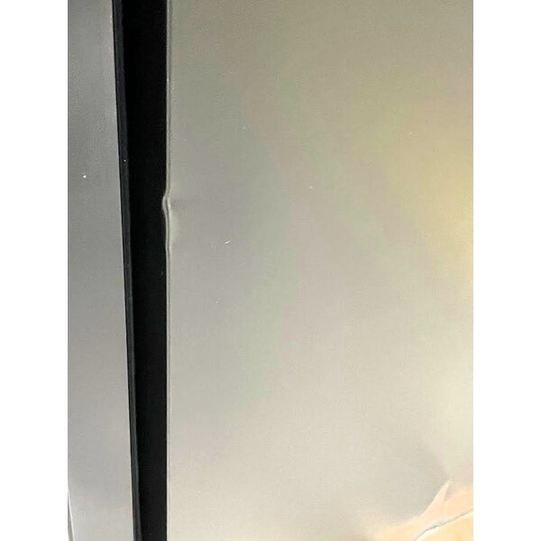 Scratch and Dent Avantco UBB-4G-HC 90" Black Counter Height Glass Door Back Bar Refrigerator with LED Lighting