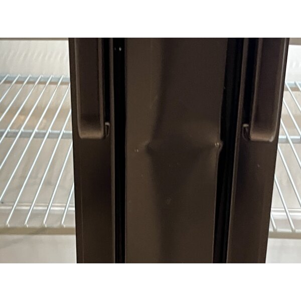 Scratch and Dent Avantco UBB-4G-HC 90" Black Counter Height Glass Door Back Bar Refrigerator with LED Lighting