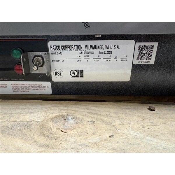 Scratch and Dent Hatco C-45 Compact Booster Water Heater - 208V, 3 Phase, 45 kW