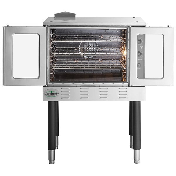 Scratch and Dent MainStreet Equipment CG1-N Single Deck Full Size Natural Gas Convection Oven with Legs - 54,000 BTU