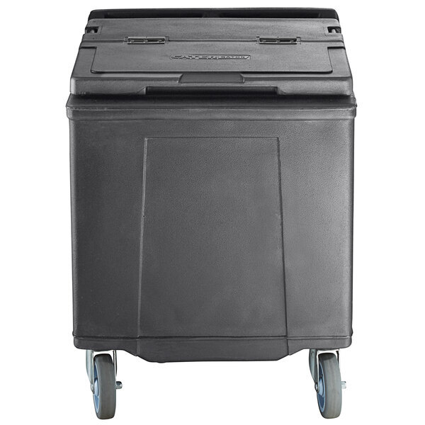 Scratch and Dent CaterGator 125 lb. Capacity Gray Mobile Ice Bin with Flip Lid