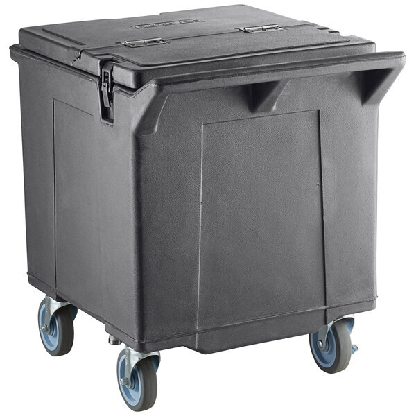 Scratch and Dent CaterGator 125 lb. Capacity Gray Mobile Ice Bin with Flip Lid