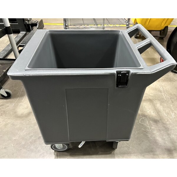 Scratch and Dent CaterGator 125 lb. Capacity Gray Mobile Ice Bin with Flip Lid