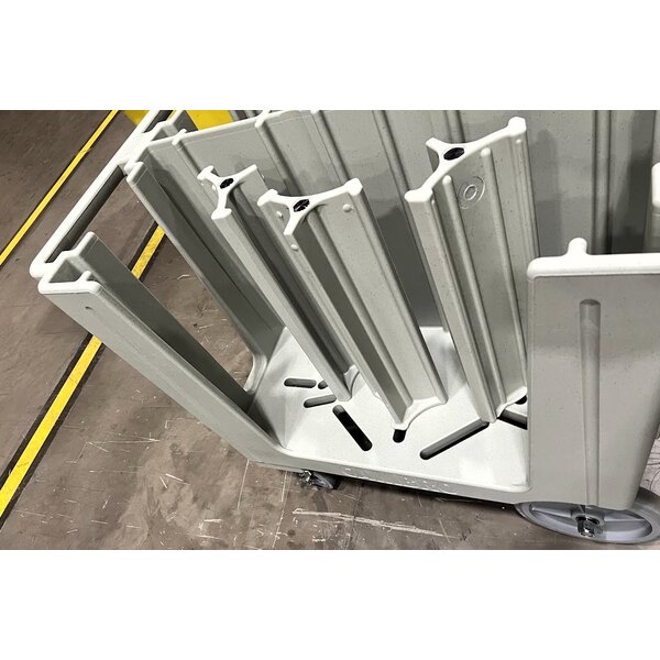 Scratch and Dent Cambro ADCS480 S Series Adjustable Speckled Gray Dish Caddy with Vinyl Cover - 6 Column