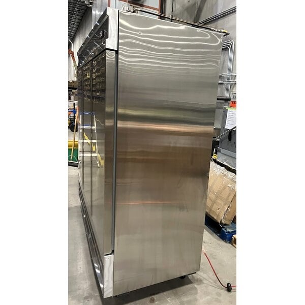 Scratch and Dent Avantco SS-3F-HC 81 5/16" Stainless Steel Solid Door Reach-In Freezer