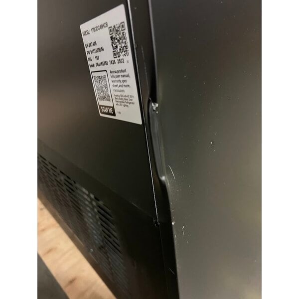 Scratch and Dent Avantco GDC-49-HC 53" Black Customizable Swing Glass Door Merchandiser Refrigerator with LED Lighting
