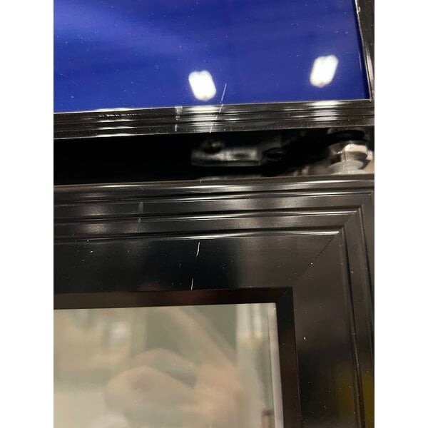 Scratch and Dent Avantco GDC-49-HC 53" Black Customizable Swing Glass Door Merchandiser Refrigerator with LED Lighting