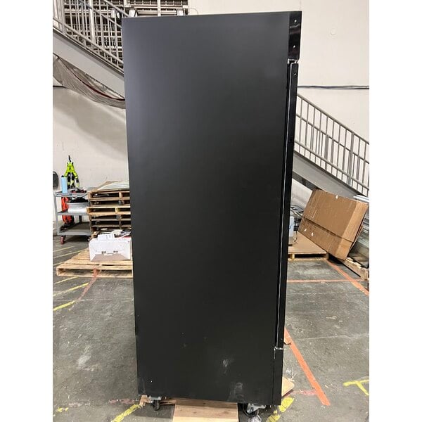 Scratch and Dent Avantco GDC-49-HC 53" Black Customizable Swing Glass Door Merchandiser Refrigerator with LED Lighting