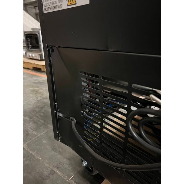 Scratch and Dent Avantco GDC-49-HC 53" Black Customizable Swing Glass Door Merchandiser Refrigerator with LED Lighting