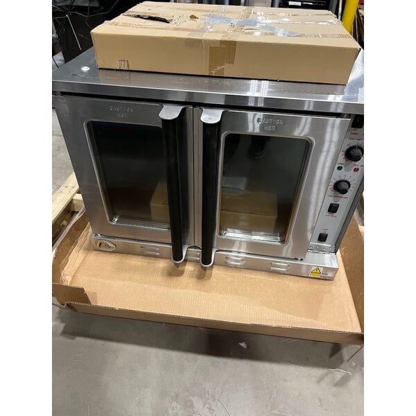 Scratch and Dent Cooking Performance Group FEC-200-CK Double Deck Standard Depth Full Size Electric Convection Oven - 208V, 3 Phase, 11 kW