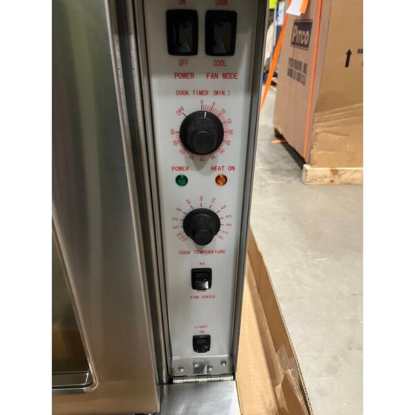 Scratch and Dent Cooking Performance Group FEC-200-CK Double Deck Standard Depth Full Size Electric Convection Oven - 208V, 3 Phase, 11 kW