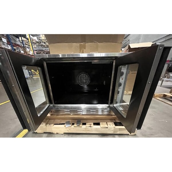 Scratch and Dent Cooking Performance Group FEC-200-CK Double Deck Standard Depth Full Size Electric Convection Oven - 208V, 3 Phase, 11 kW