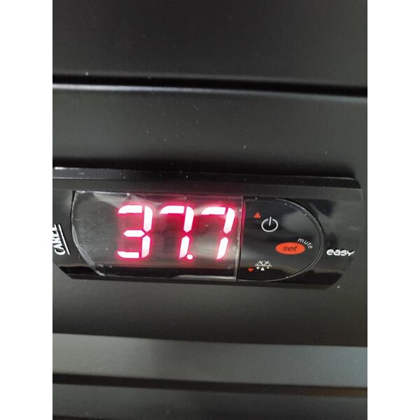 Scratch and Dent Avantco GDS-47-HC 53" Black Customizable Sliding Glass Door Merchandiser Refrigerator with LED Lighting