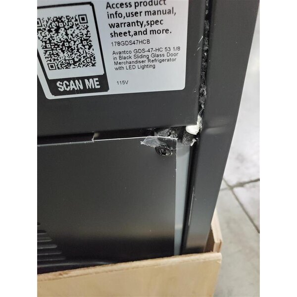 Scratch and Dent Avantco GDS-47-HC 53" Black Customizable Sliding Glass Door Merchandiser Refrigerator with LED Lighting