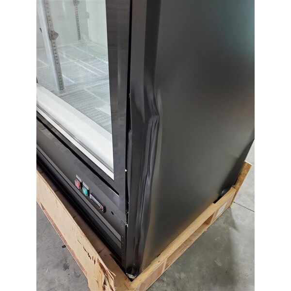 Scratch and Dent Avantco GDS-47-HC 53" Black Customizable Sliding Glass Door Merchandiser Refrigerator with LED Lighting