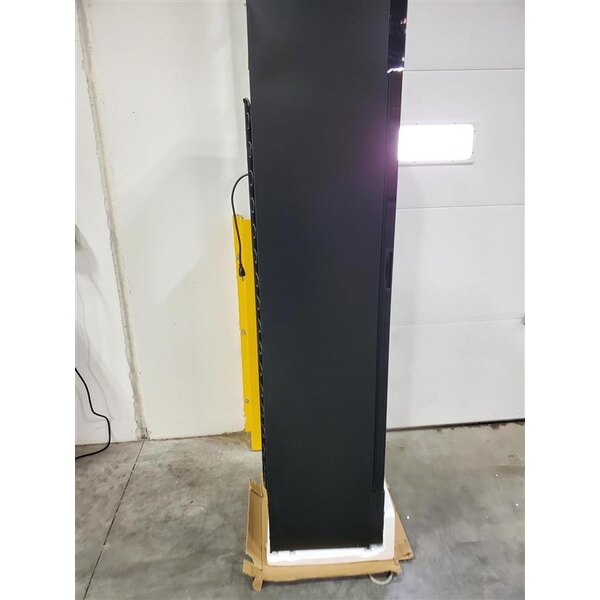 Scratch and Dent Galaxy GDN-5 16 9/16" Black Swing Glass Door Merchandiser Refrigerator with Red, White, and Blue LED Lighting