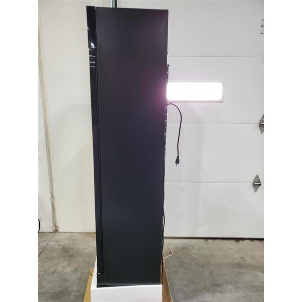 Scratch and Dent Galaxy GDN-5 16 9/16" Black Swing Glass Door Merchandiser Refrigerator with Red, White, and Blue LED Lighting