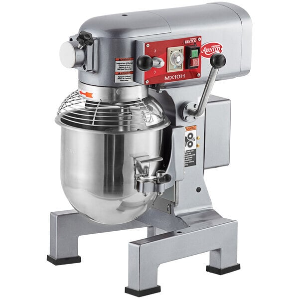 Scratch and Dent Avantco MX10H 10 Qt. Planetary Stand Mixer with Guard & Standard Accessories - 120V, 3/4 hp