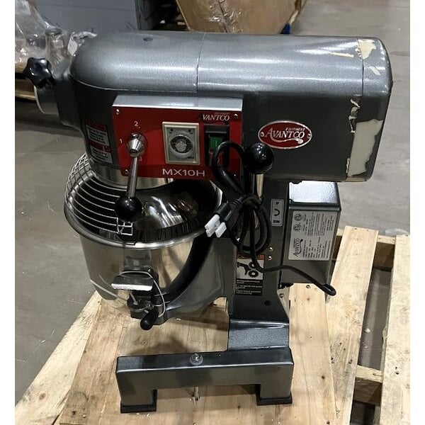 Scratch and Dent Avantco MX10H 10 Qt. Planetary Stand Mixer with Guard & Standard Accessories - 120V, 3/4 hp