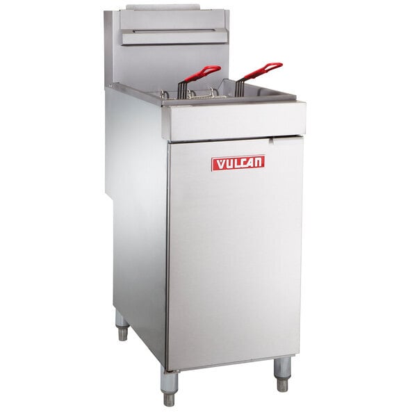 Scratch and Dent Vulcan LG300-1 35-40 lb. Natural Gas Floor Fryer - 90,000 BTU