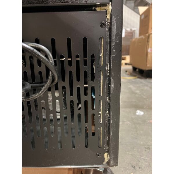 Scratch and Dent Avantco GDC-23-HC 28 3/8" Black Customizable Swing Glass Door Merchandiser Refrigerator with LED Lighting