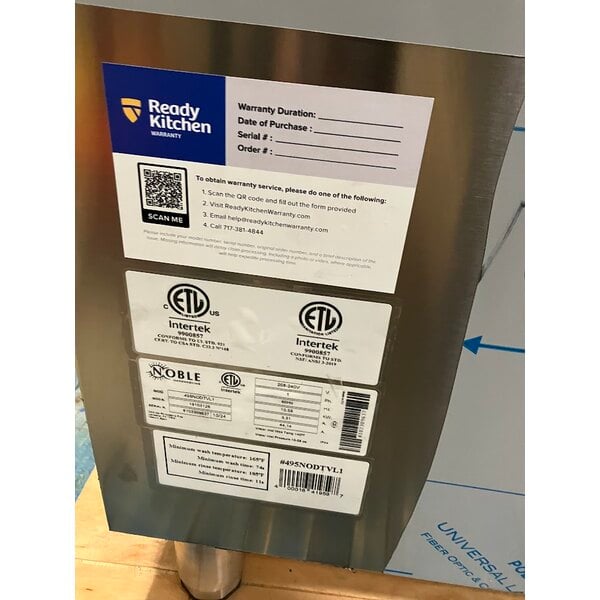 Scratch and Dent Noble Warewashing DTVL1 Select Ventless High Temperature Door Type Dishwasher - 208-240V, 1 Phase