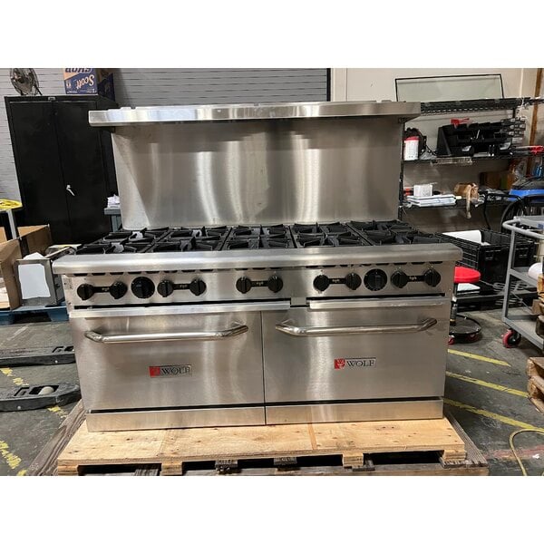 Scratch and Dent Wolf by Vulcan WX60-10BN WX Series Natural Gas 60" Manual Range with 10 Burners and 2 Standard Ovens - 340,000 BTU