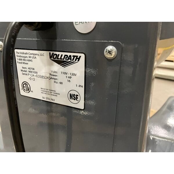 Scratch and Dent Vollrath 40758 30 Qt. Planetary Floor Mixer with Guard & Standard Accessories - 120V, 1 hp