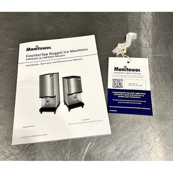 Scratch and Dent Manitowoc CNP0201A-161L 16 1/4" Air Cooled Countertop Nugget Ice Maker / Dispenser - 10 lb. Bin with Lever Dispensing - 115V