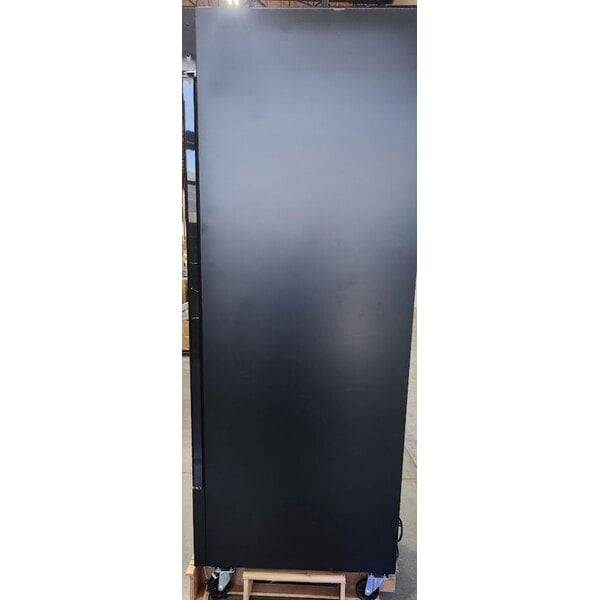 Scratch and Dent Avantco GDC-23-HC 28 3/8" Black Customizable Swing Glass Door Merchandiser Refrigerator with LED Lighting