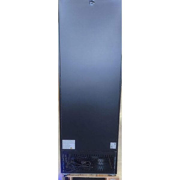 Scratch and Dent Avantco GDC-23-HC 28 3/8" Black Customizable Swing Glass Door Merchandiser Refrigerator with LED Lighting