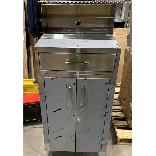 Scratch and Dent Lavex Shipping / Receiving Mobile Desk with Enclosed Base