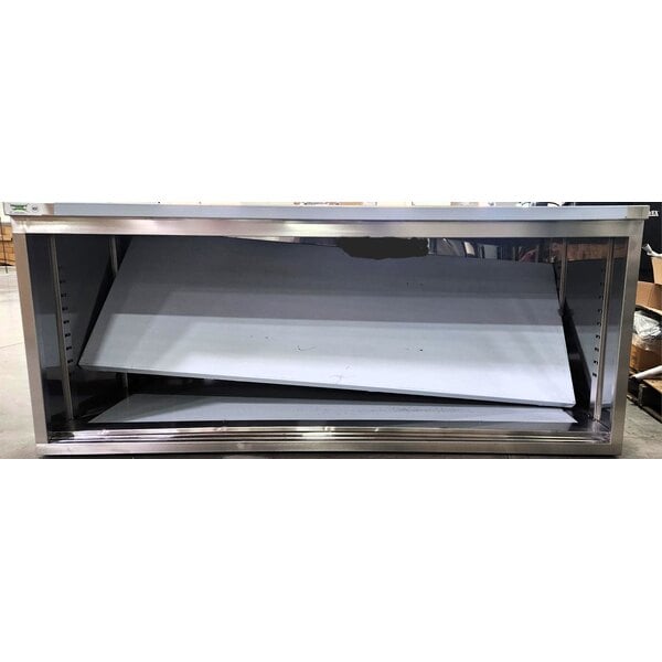 Scratch and Dent Regency C-3072-316 30" x 72" 16 Gauge Type 304 Stainless Steel Enclosed Base Table with Sliding Doors and Adjustable Midshelf