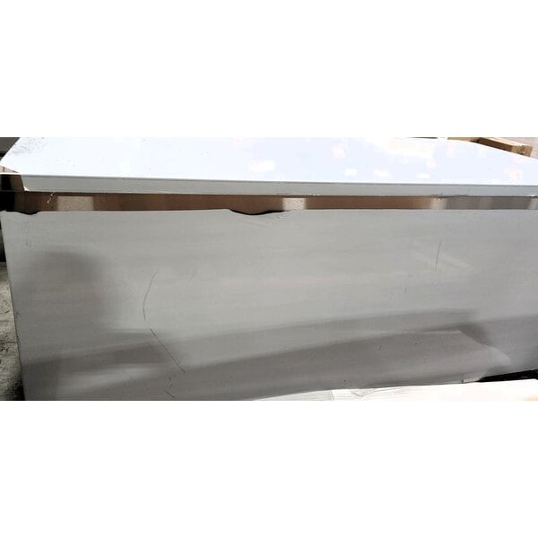 Scratch and Dent Regency C-3072-316 30" x 72" 16 Gauge Type 304 Stainless Steel Enclosed Base Table with Sliding Doors and Adjustable Midshelf