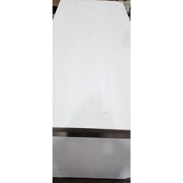 Scratch and Dent Regency C-3072-316 30" x 72" 16 Gauge Type 304 Stainless Steel Enclosed Base Table with Sliding Doors and Adjustable Midshelf