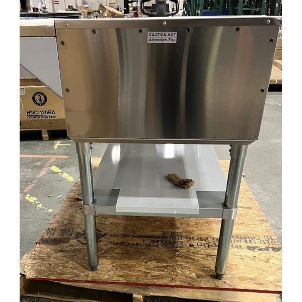 Scratch and Dent ServIt GST-3WE-LP Three Pan Open Well Liquid Propane Steam Table with Undershelf - 10,500 BTU