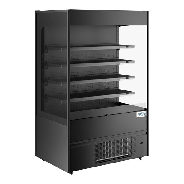 Scratch and Dent Avantco VOA-48-B 47 3/16" Black Extra Deep Vertical Open Air Merchandiser with LED Lighting - 115V