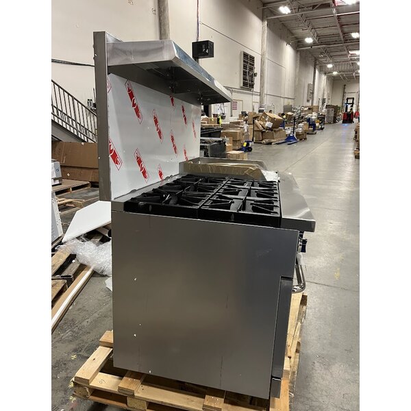 Scratch and Dent Cooking Performance Group S60-G24-L Liquid Propane 6 Burner 60" Range with 24" Griddle and 2 Standard Ovens - 280,000 BTU