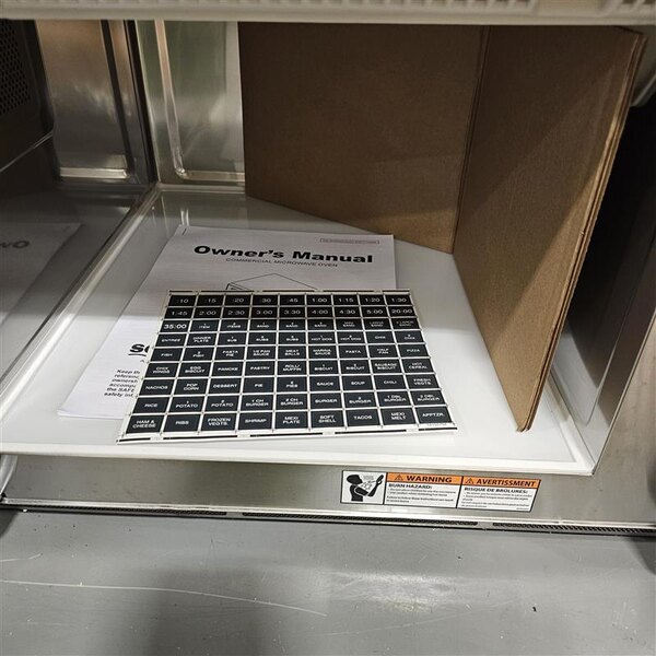 Scratch and Dent Solwave Ameri-Series SWA12T Medium-Duty Stainless Steel Commercial Microwave with Push Button Controls - 120V, 1,200W