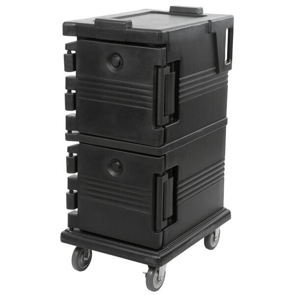 Scratch and Dent Cambro UPC600110 Ultra Camcart® Black Insulated Food Pan Carrier - Holds 8 Pans